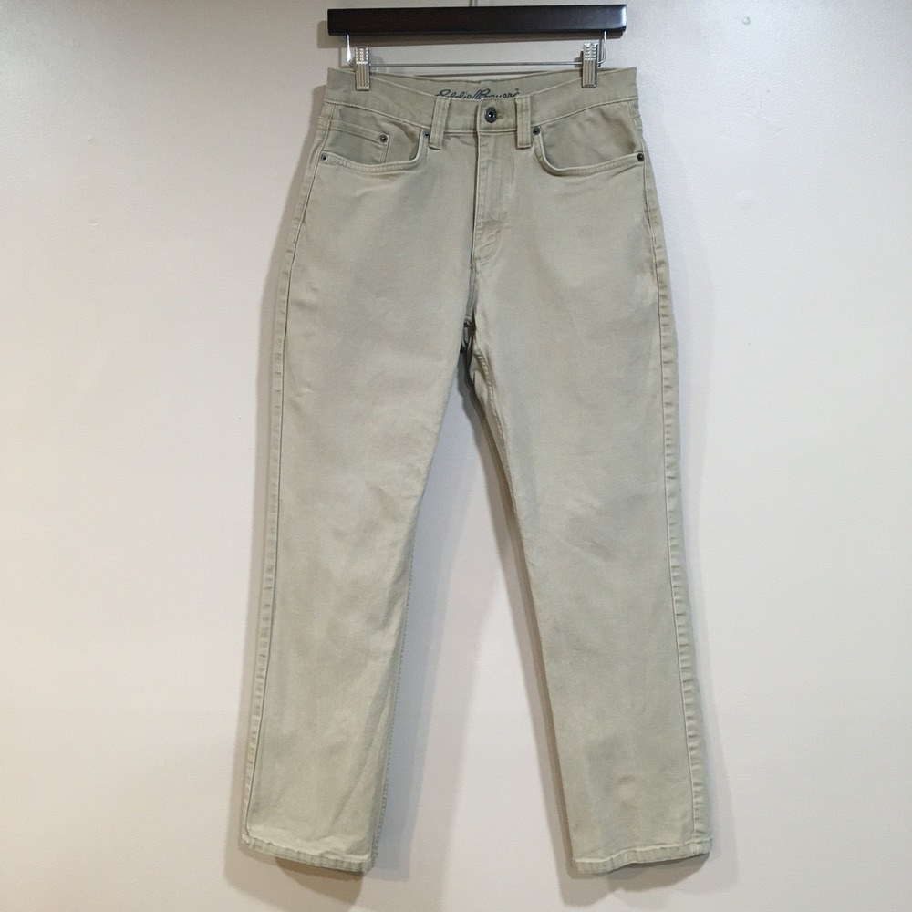 Eddie Bauer Straight Leg Pants Mens 30x30 Tan Khaki Outdoor Workwear Rugged